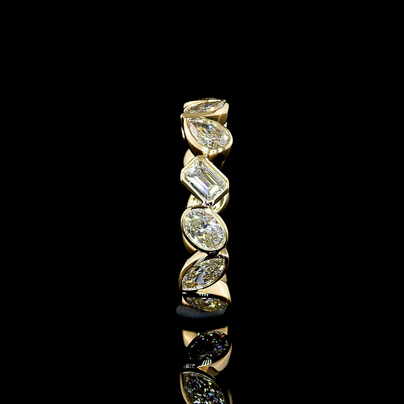 3ctw Mixed Shape Inclined Bezel Diamond Eternity Band