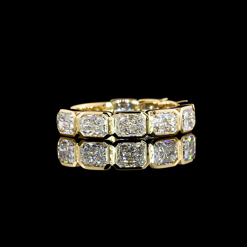 2-1/4ctw Radiant East West Bezel Diamond 3/4 Eternity Band