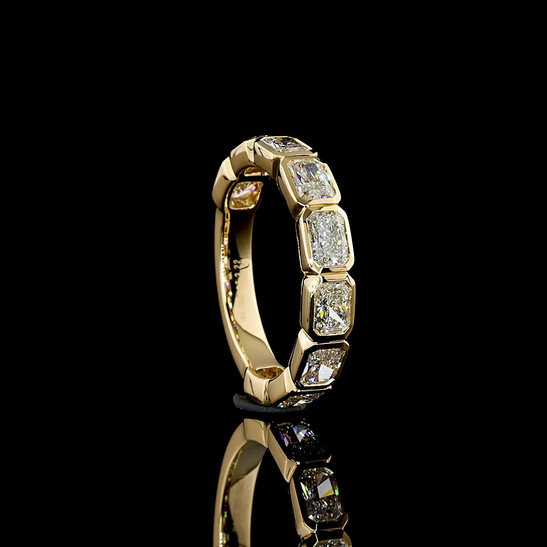 2-1/4ctw Radiant East West Bezel Diamond 3/4 Eternity Band