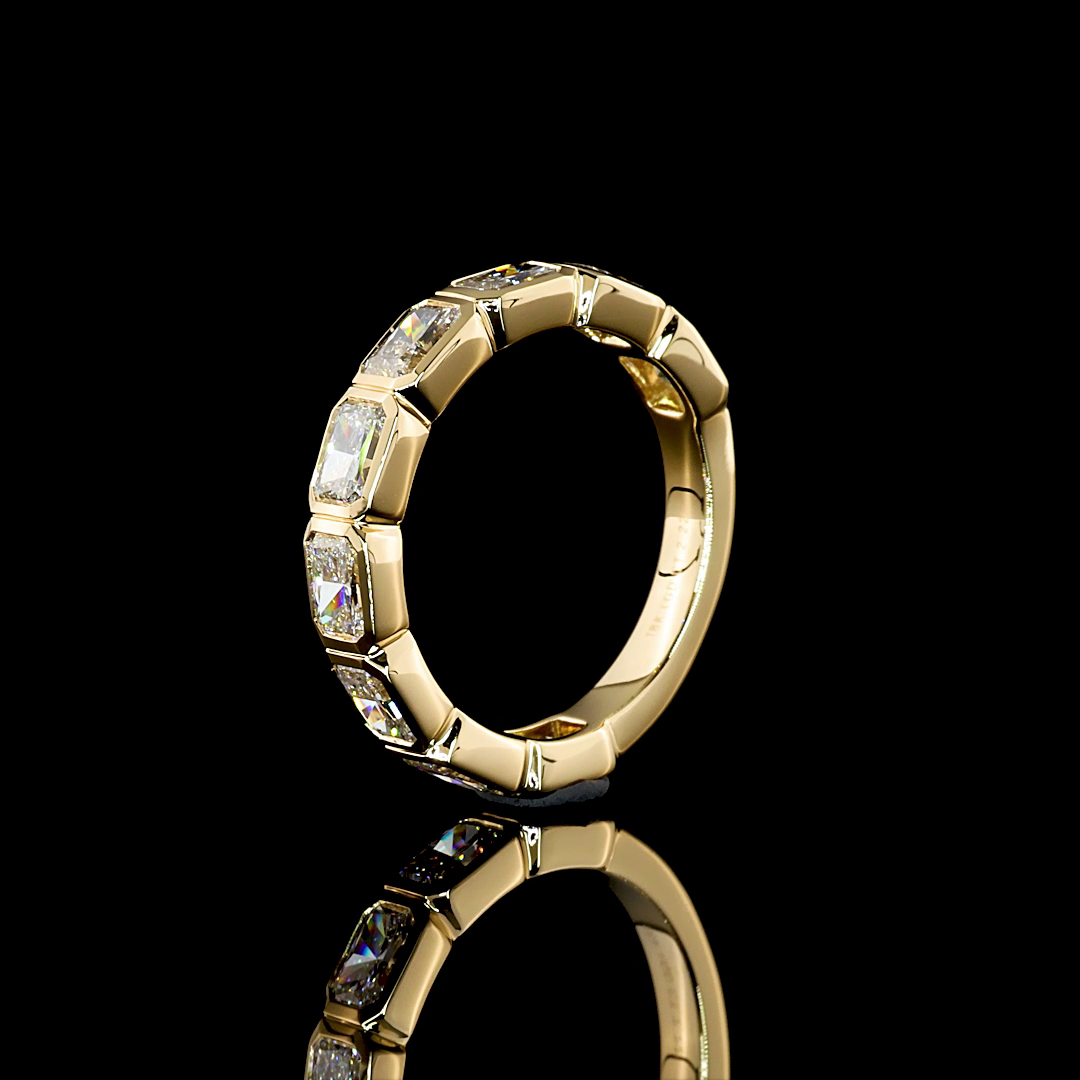 2-1/4ctw Radiant East West Bezel Diamond 3/4 Eternity Band