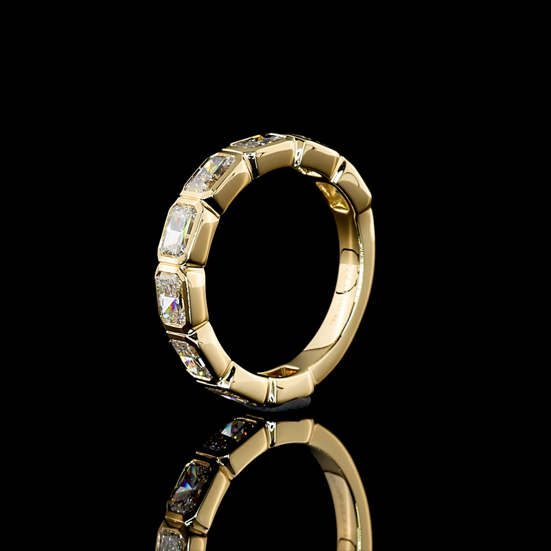 2-1/4ctw Radiant East West Bezel Diamond 3/4 Eternity Band