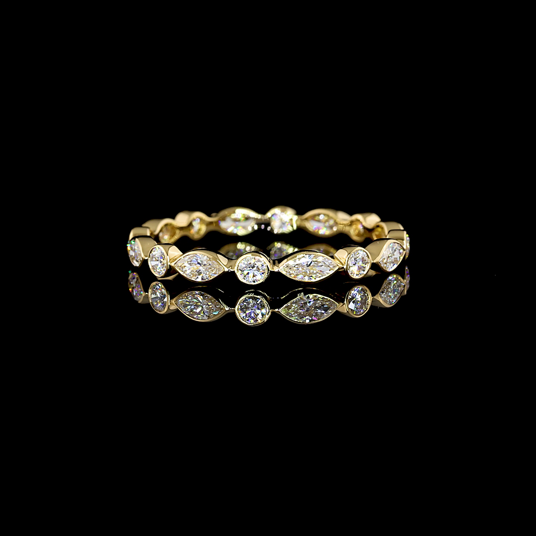 3/4ctw Bezel East West Marquise & Round Eternity Band