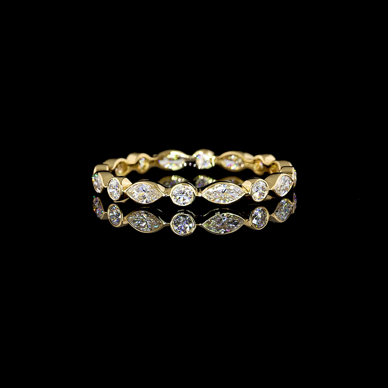 3/4ctw Bezel East West Marquise & Round Eternity Band