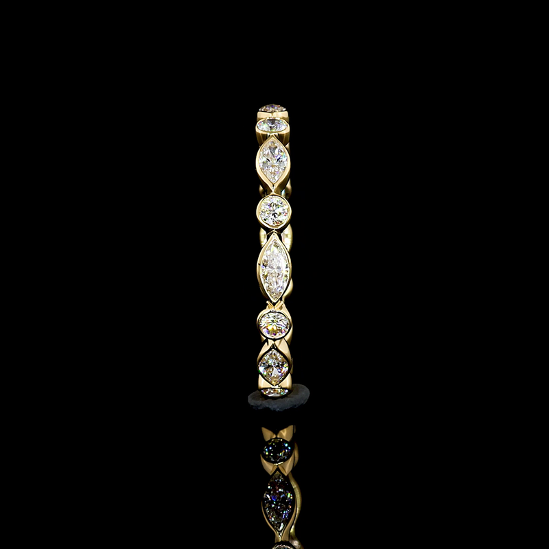 3/4ctw Bezel East West Marquise & Round Eternity Band