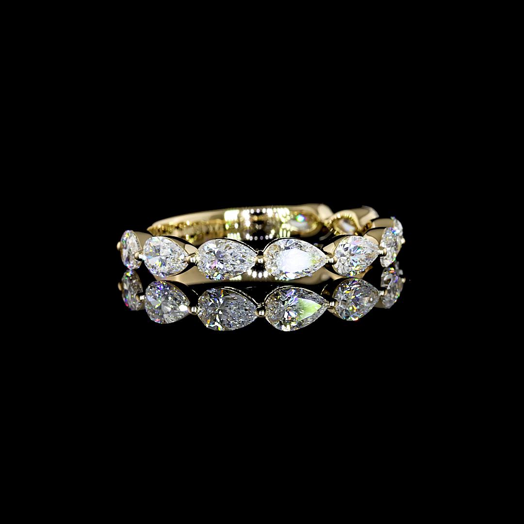 1ctw Prong East West Pear 3/4 Eternity Band