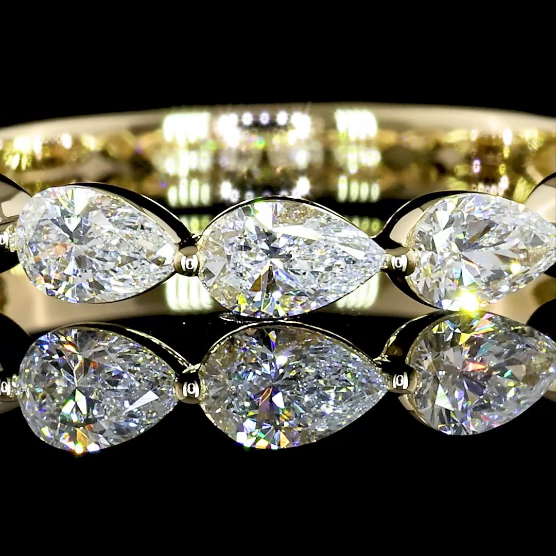 1ctw Prong East West Pear 3/4 Eternity Band