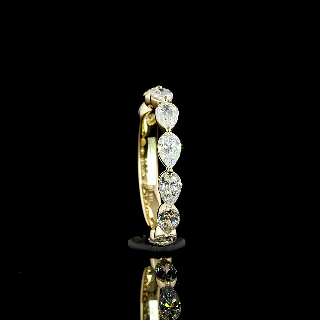 1ctw Prong East West Pear 3/4 Eternity Band