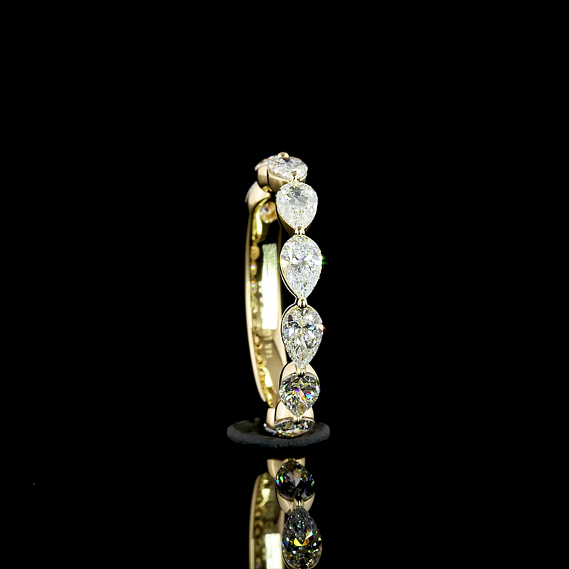 1ctw Prong East West Pear 3/4 Eternity Band