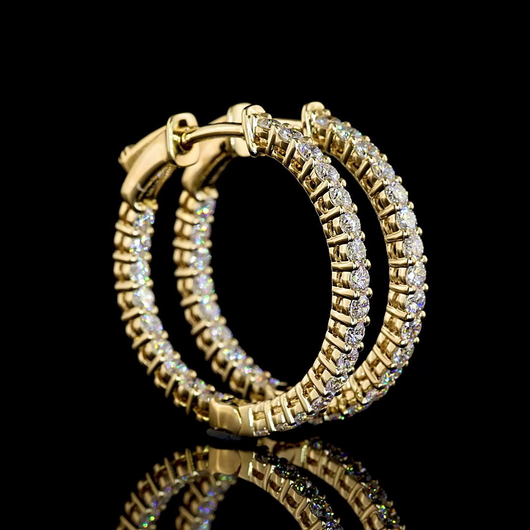3/4ctw Prong Round Hoop Earrings