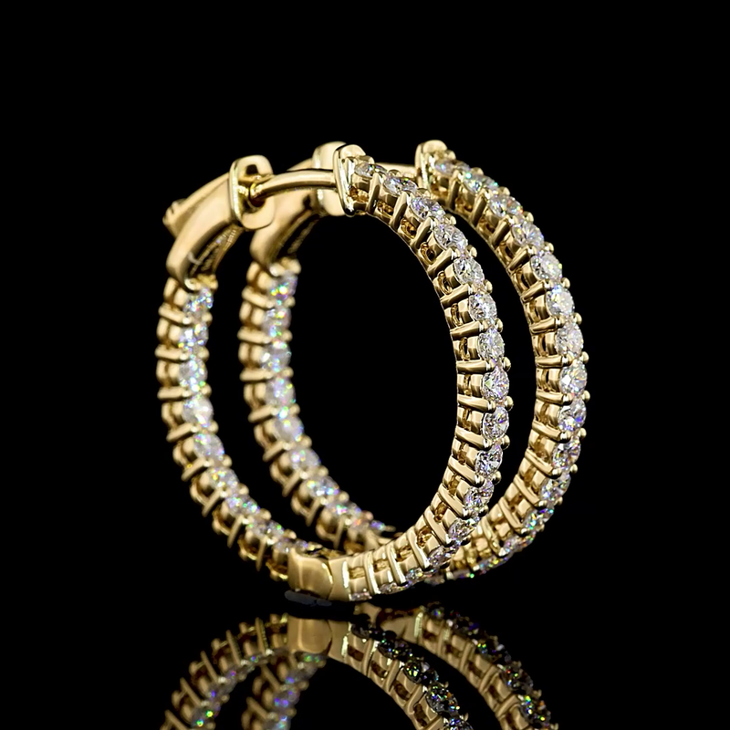 3/4ctw Prong Round Hoop Earrings