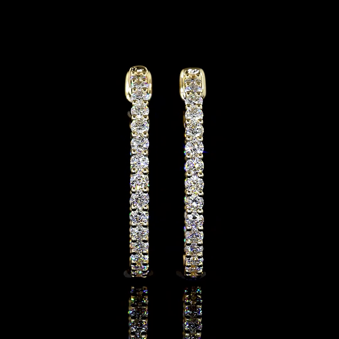 3/4ctw Prong Round Hoop Earrings