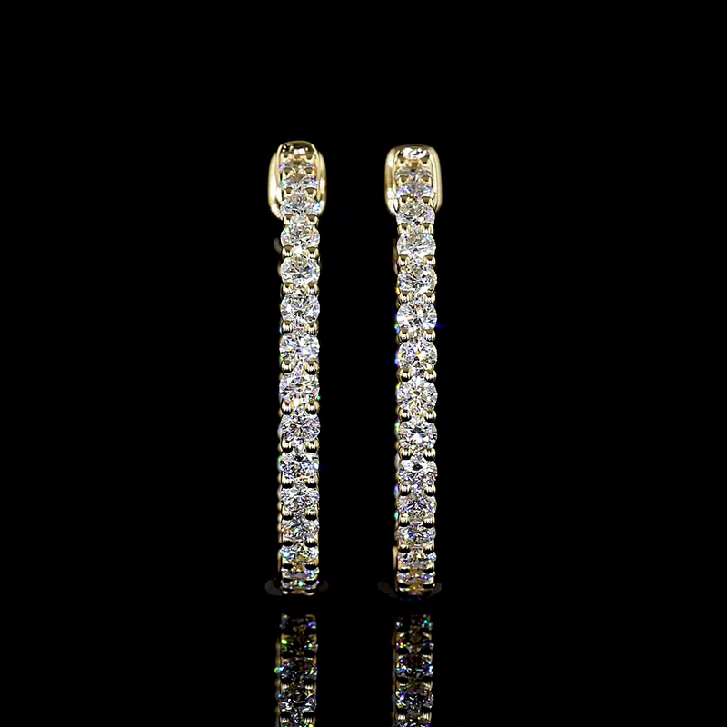 3/4ctw Prong Round Hoop Earrings