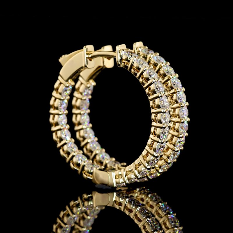2ctw Prong Round Hoop Earrings
