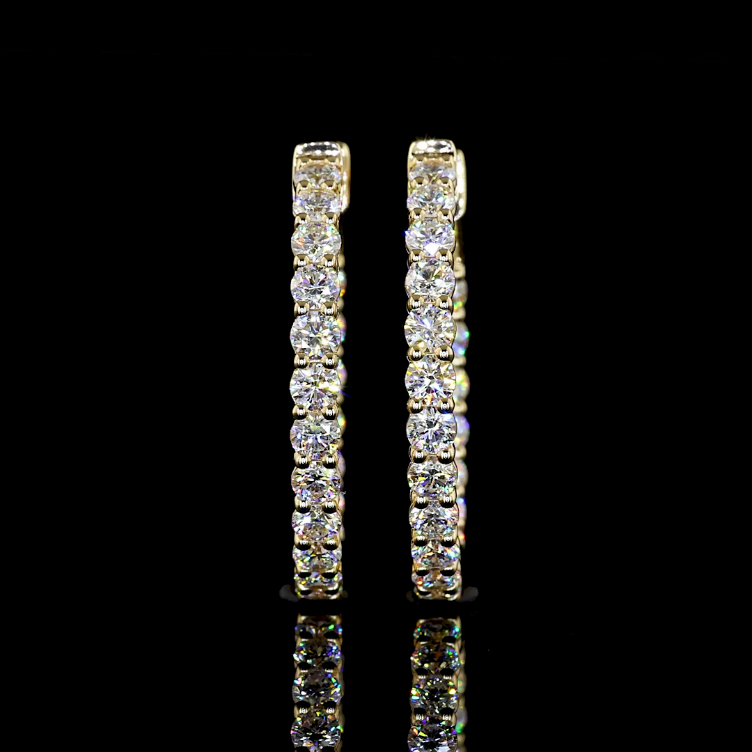 2ctw Prong Round Hoop Earrings
