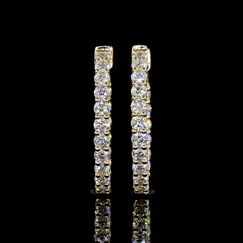 2ctw Prong Round Hoop Earrings