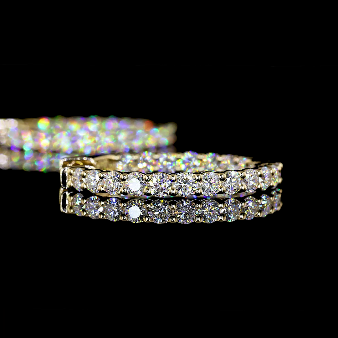 2ctw Prong Round Hoop Earrings