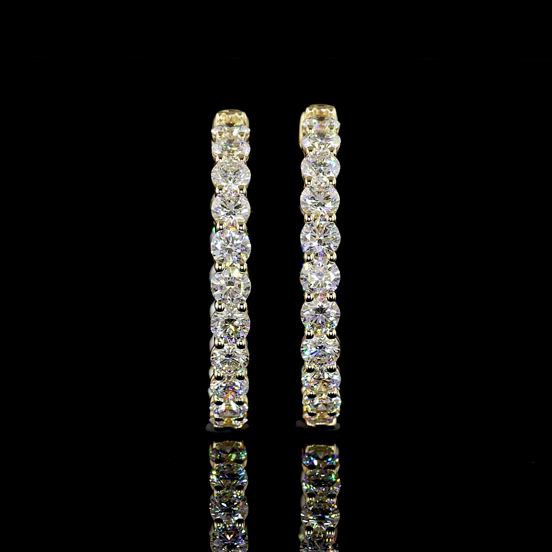 3ctw Prong Round Hoop Earrings