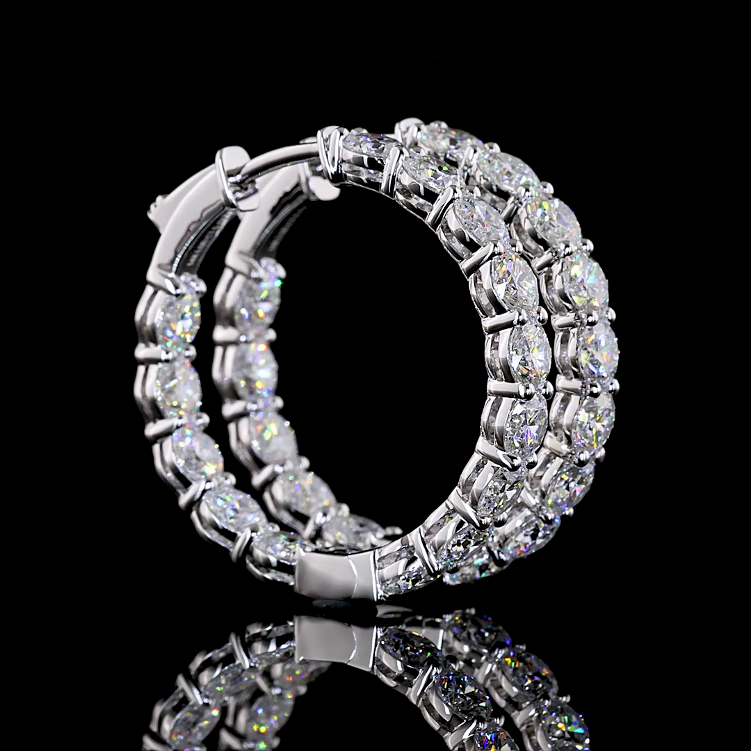 5ctw Prong Round Hoop Earrings