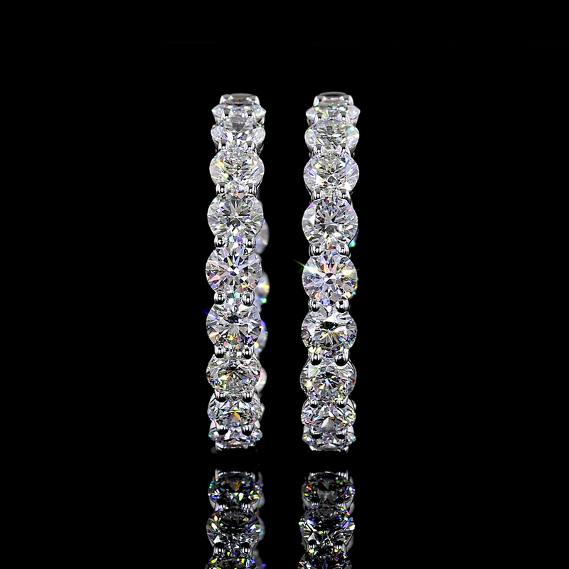 5ctw Prong Round Hoop Earrings