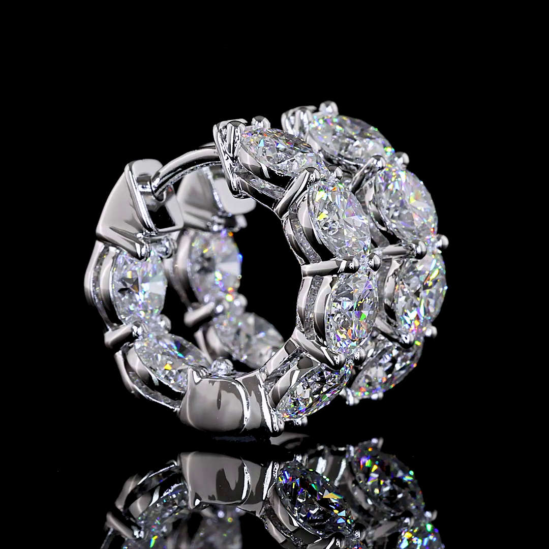 5ctw Prong Round Huggie Earrings