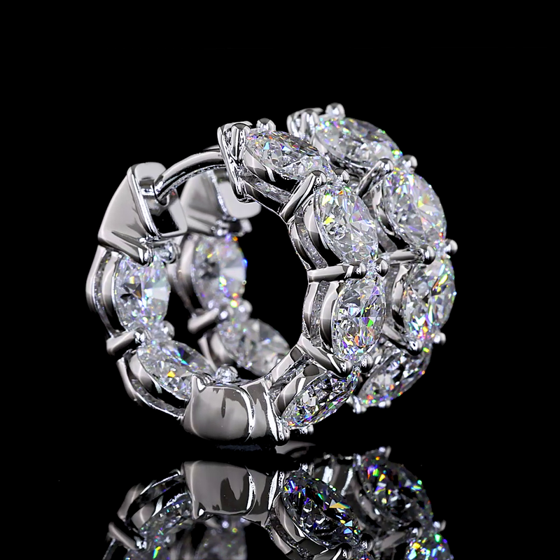 5ctw Prong Round Huggie Earrings