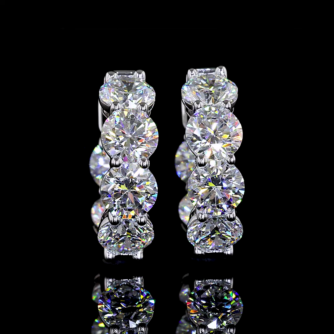 5ctw Prong Round Huggie Earrings