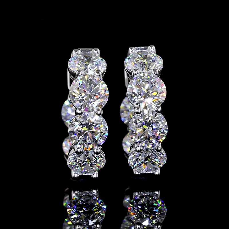 5ctw Prong Round Huggie Earrings
