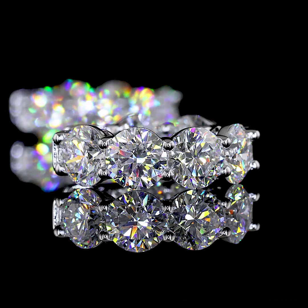 5ctw Prong Round Huggie Earrings