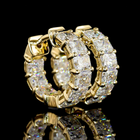 3ctw Prong Radiant Huggie Earrings