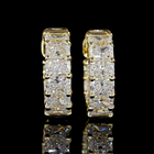 3ctw Prong Radiant Huggie Earrings
