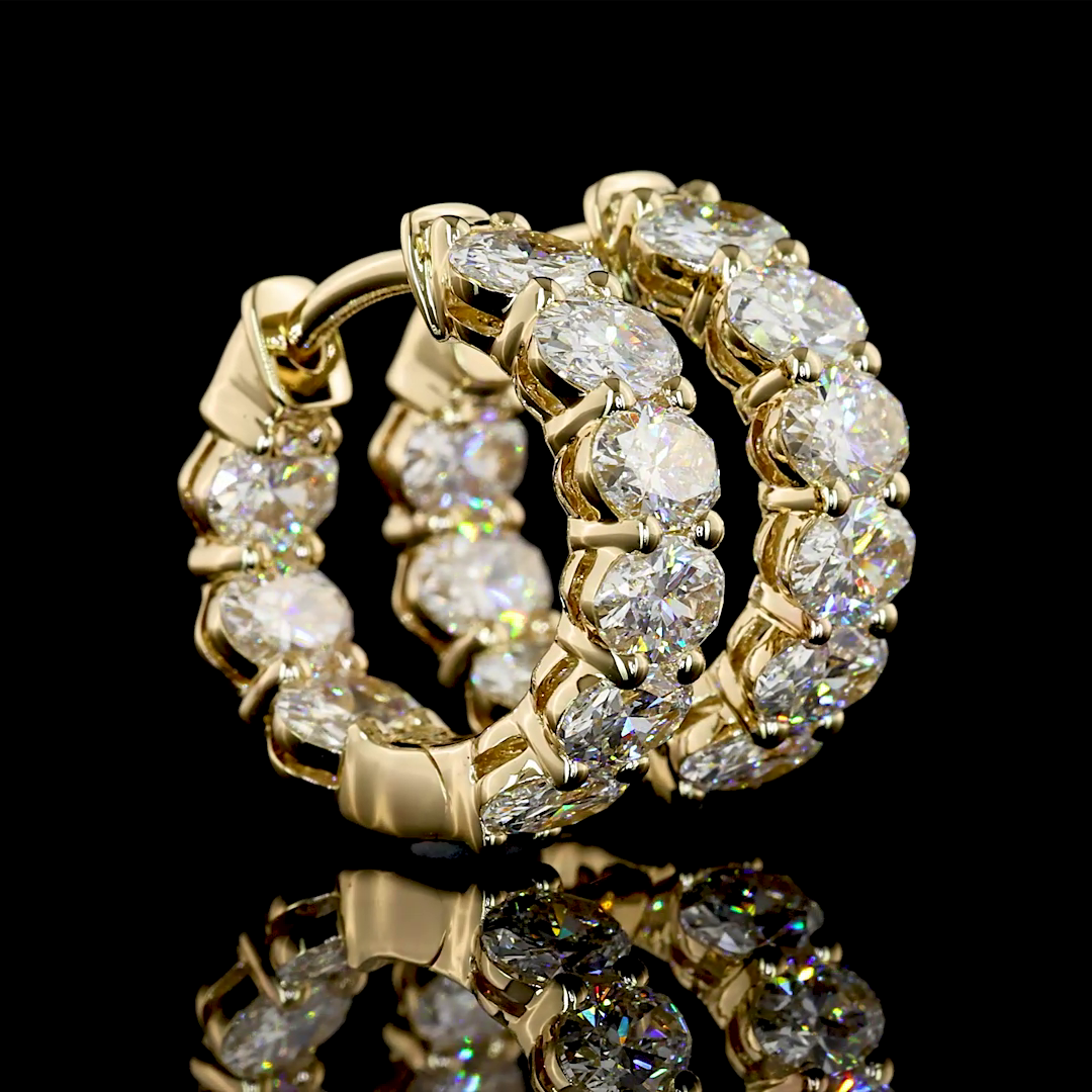 3ctw Prong Oval Huggie Earrings