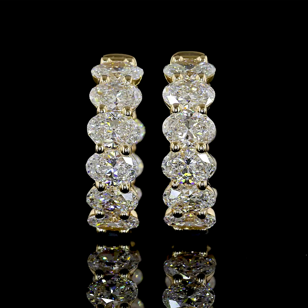 3ctw Prong Oval Huggie Earrings