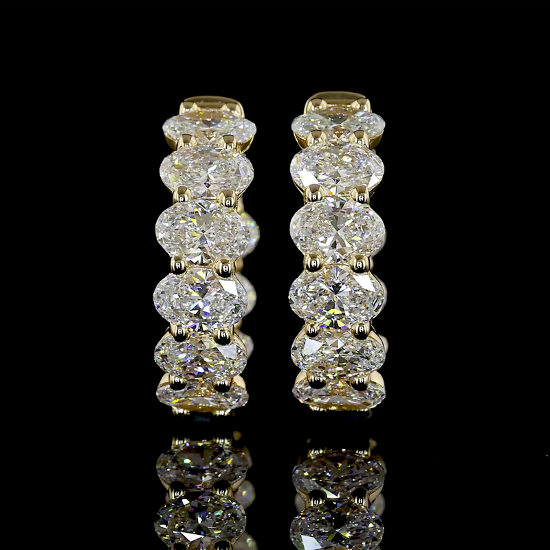 3ctw Prong Oval Huggie Earrings