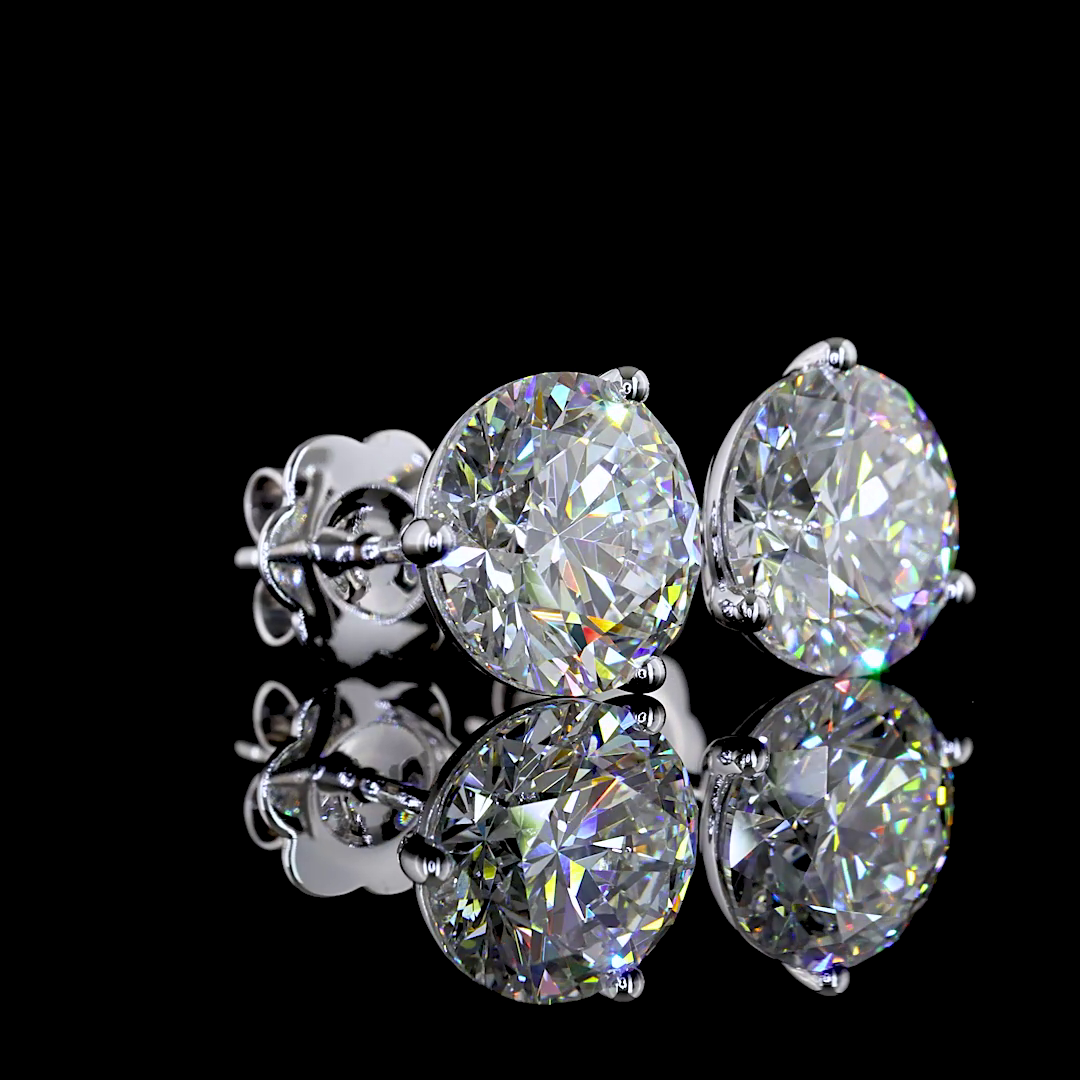 5ctw Prong Round Martini Stud Earrings