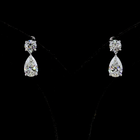 5ctw Prong Pear & Round Drop Earrings