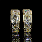5ctw Half Bezel Asscher Huggie Earrings