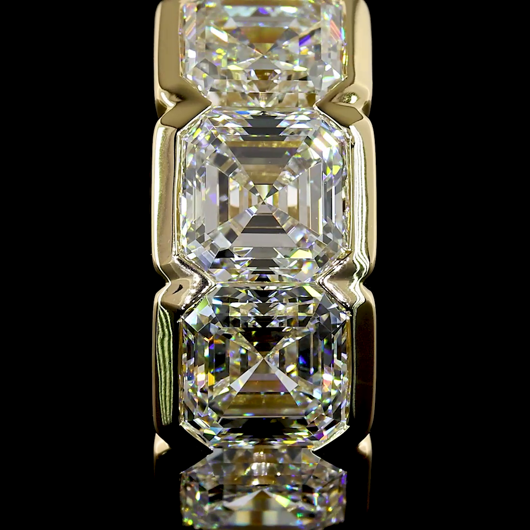 5ctw Half Bezel Asscher Huggie Earrings