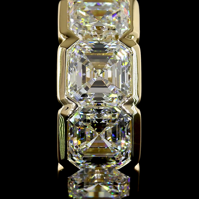 5ctw Half Bezel Asscher Huggie Earrings