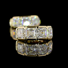 5ctw Half Bezel Asscher Huggie Earrings