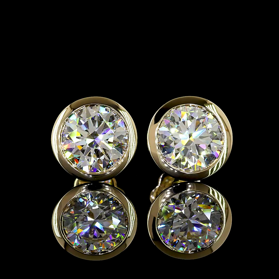 4ctw Bezel Round Martini Stud Earrings