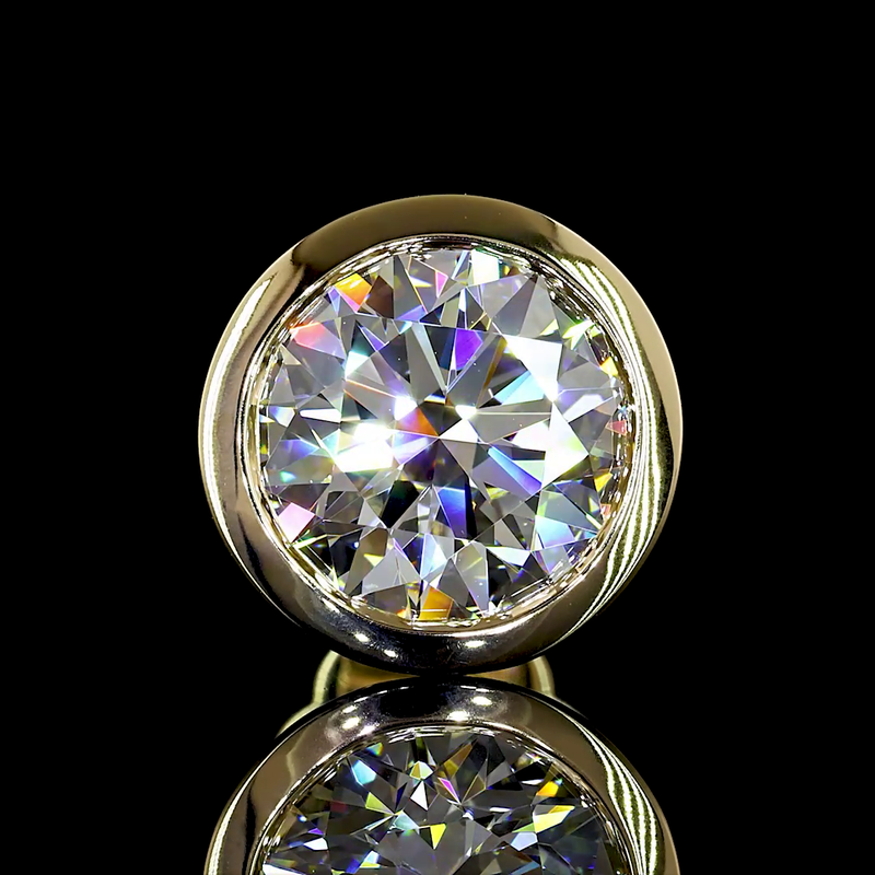 4ctw Bezel Round Martini Stud Earrings