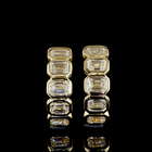 1ctw Bezel Emerald Huggie Earrings