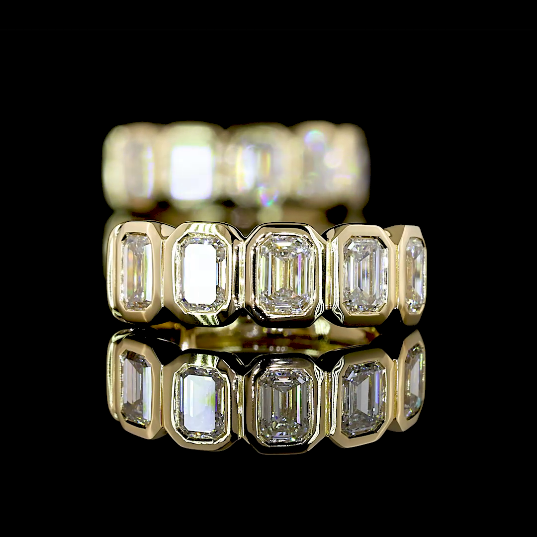 1ctw Bezel Emerald Huggie Earrings