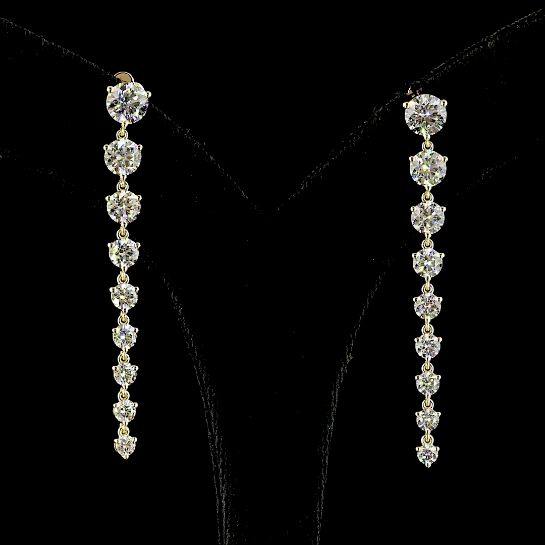 4-1/2ctw Prong Round Drop Earrings