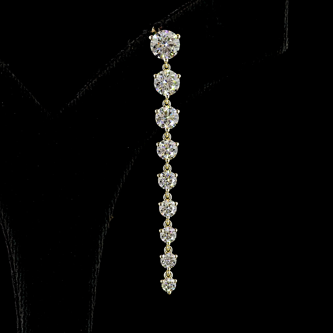 4-1/2ctw Prong Round Drop Earrings
