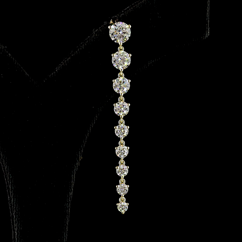 4-1/2ctw Prong Round Drop Earrings