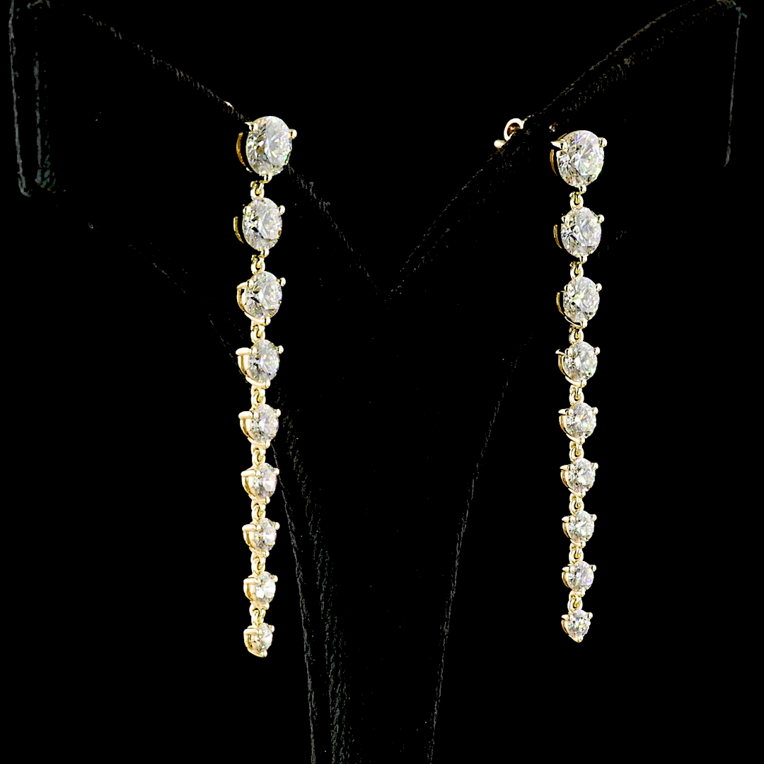 4-1/2ctw Prong Round Drop Earrings