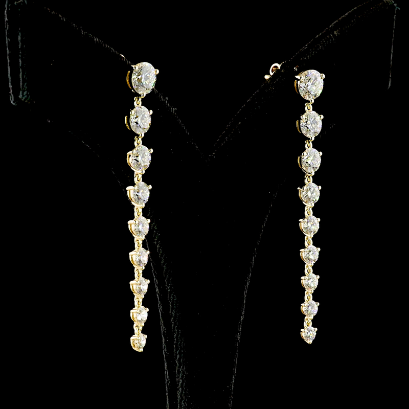 4-1/2ctw Prong Round Drop Earrings