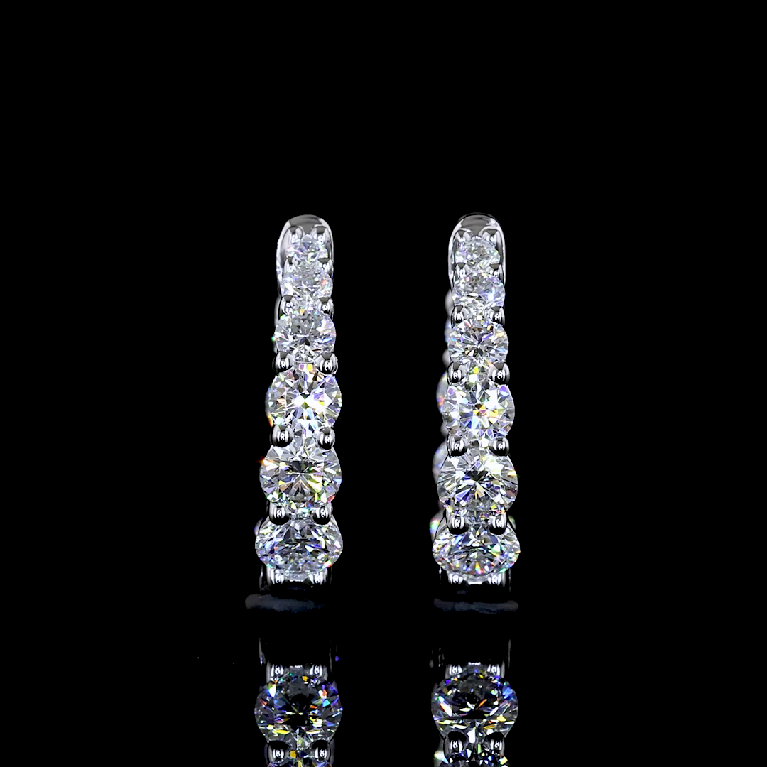 1ctw Prong Round Huggie Earrings