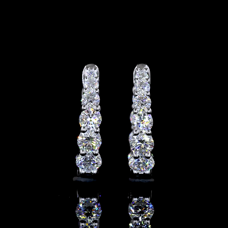 1ctw Prong Round Huggie Earrings